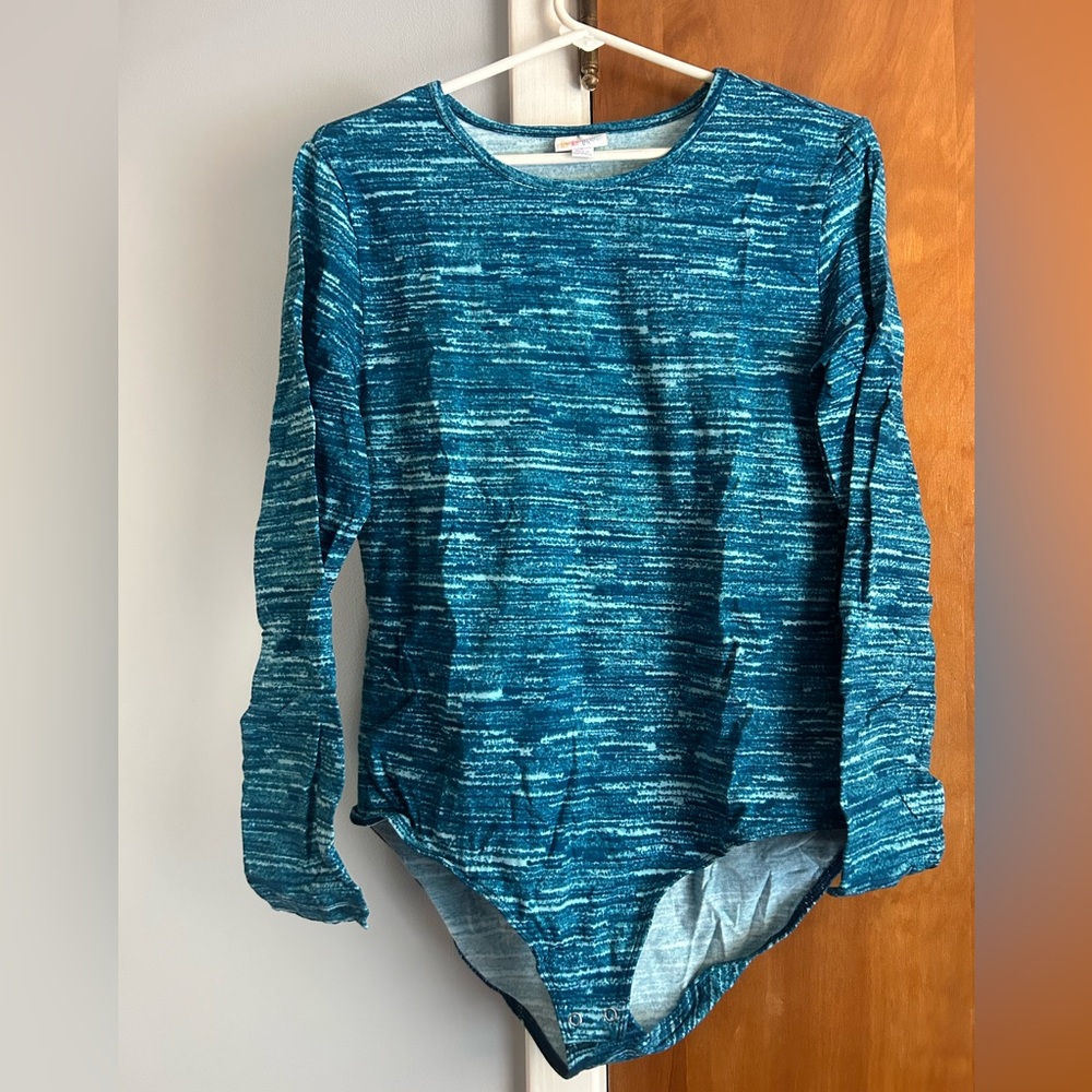 LuLaRoe Teal Long Sleeve bodysuit Nova